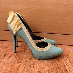 Lanvin Aqua and Lemon Heels Size 40